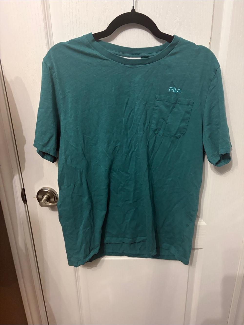 FILA Teal Short-Sleeve Pocket Tee